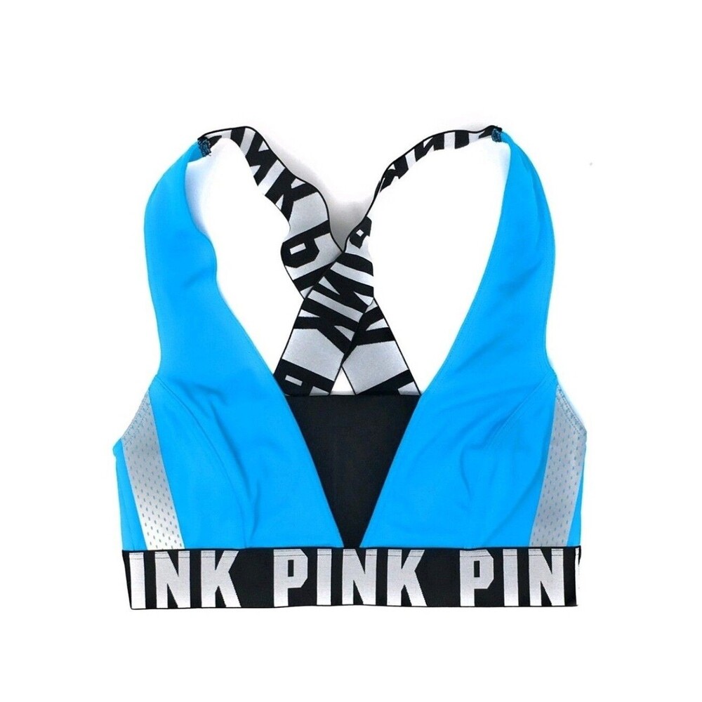NWOT Victoria’s Secret PINK Ultimate Crossback Sports Bra Blue XS